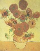 Vincent Van Gogh Still life:Vast with Fourteen Sunflowers (nn04) oil on canvas